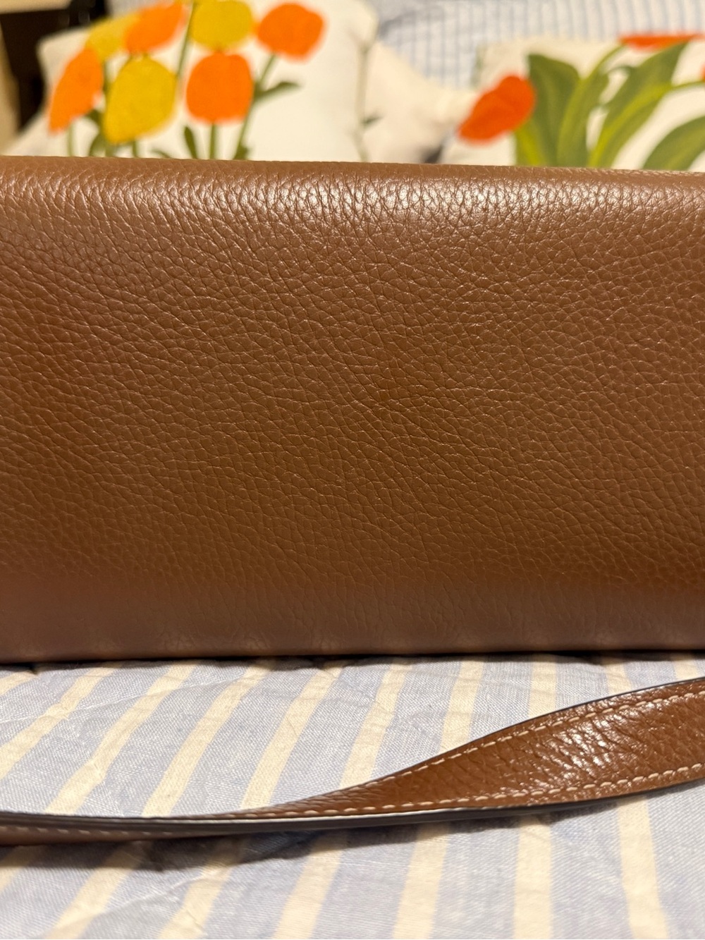 Coach Brown Signature Satchel with Orange Handles and Hedgehog Print - Picture 6 of 10